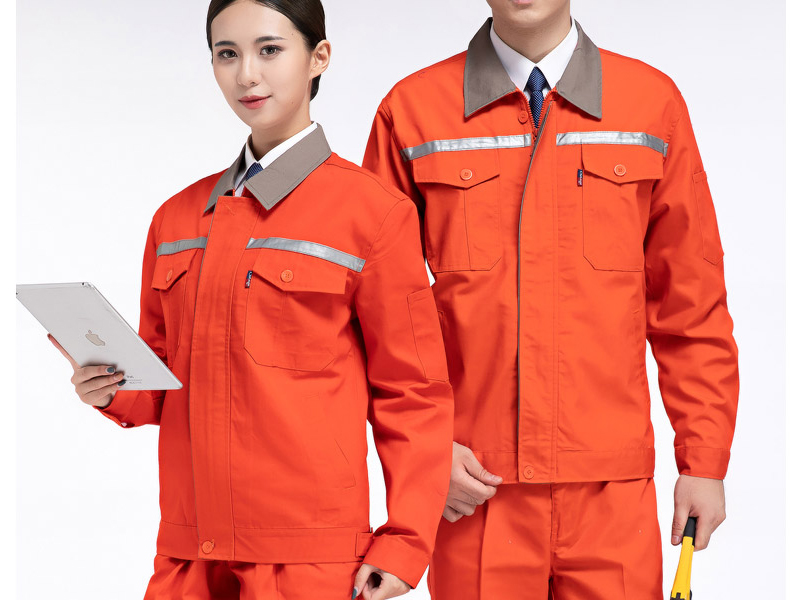 橘紅色工作服定做，工作服定做廠家
