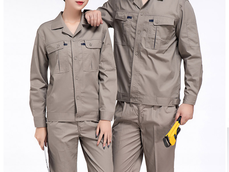 男女同款灰色系新款工作服展示，工作服訂做